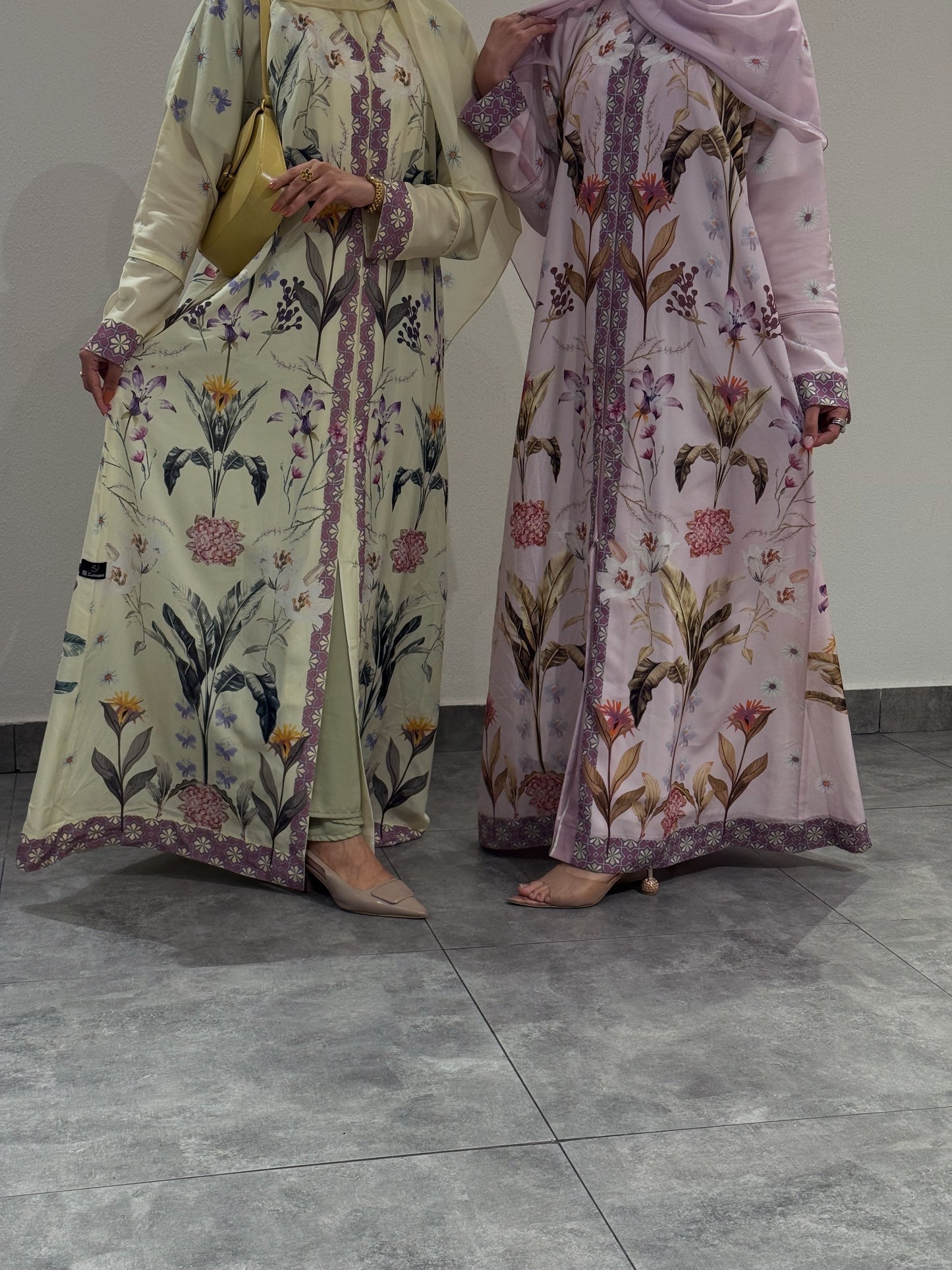 Summer Collection Soft Pink/Butter Yellow light weight Zahidabi Abaya|Uae