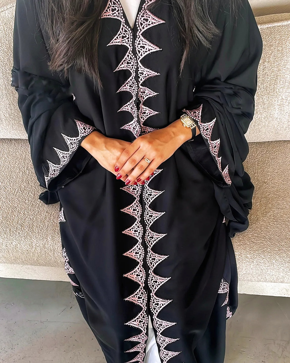 Latest embroidery pattern Abaya