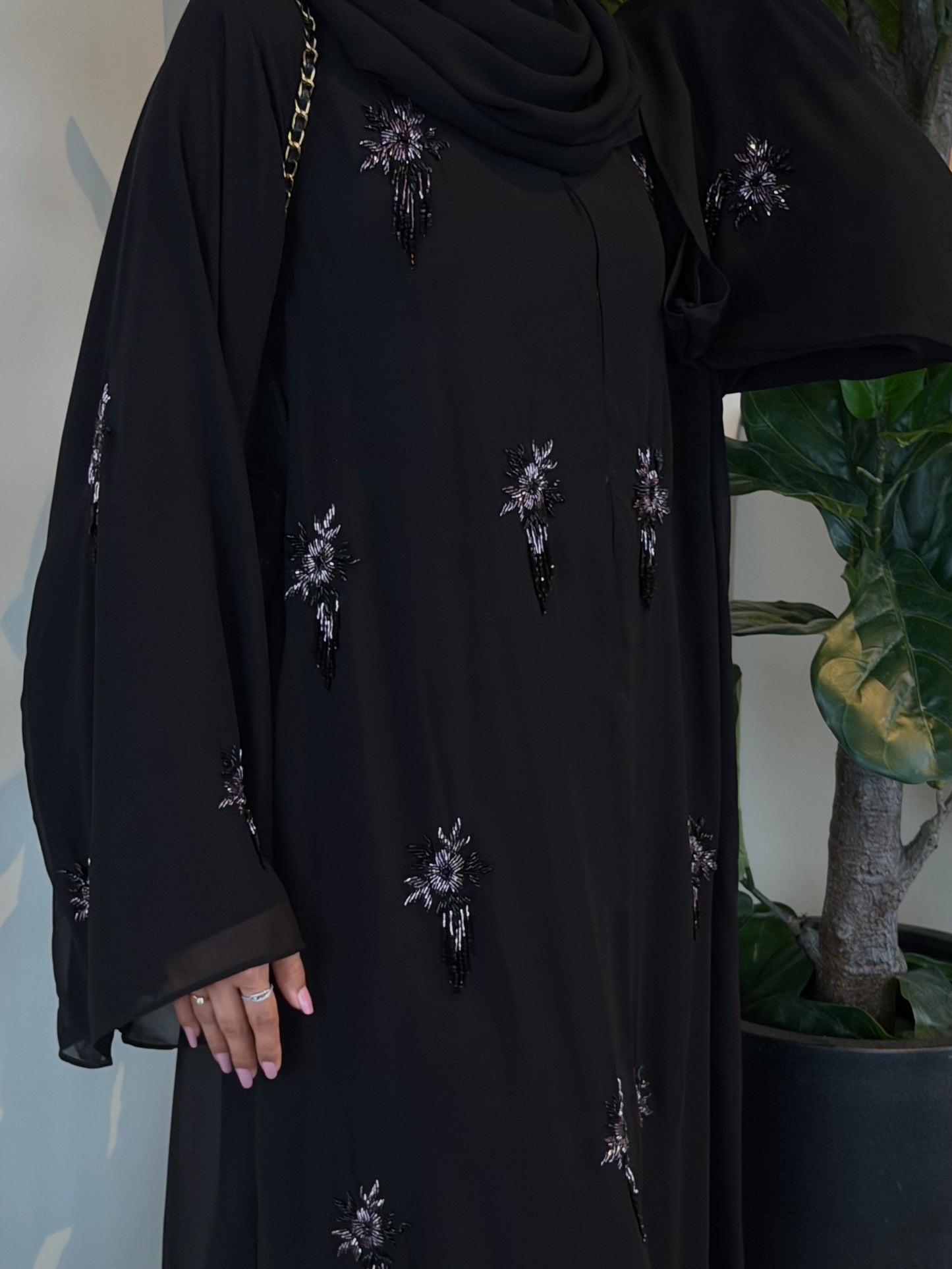 Chiffon abaya with lining, party wear collection Zahida bi Abaya UAE