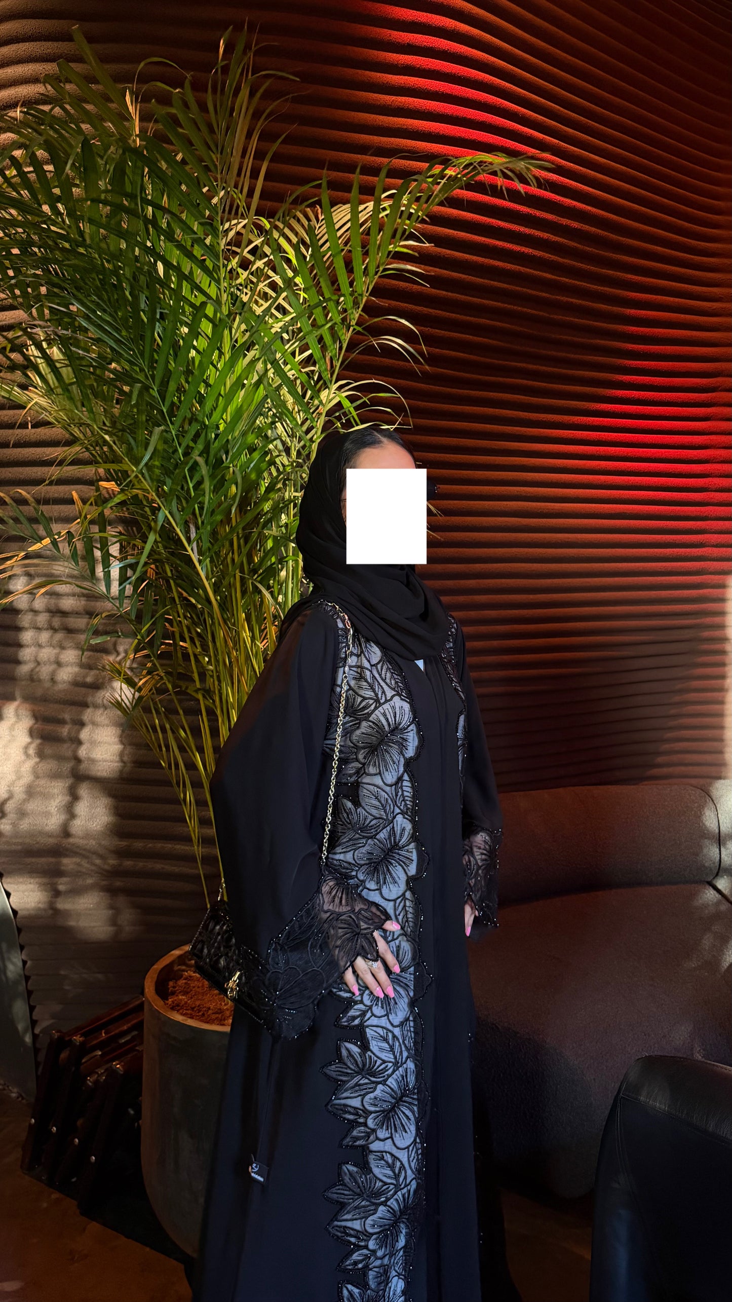 Luxury Black Floral Embroidered Abaya UAE | Zahidabi Dubai