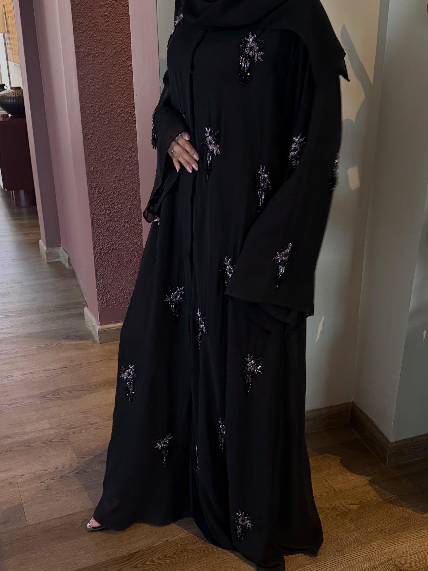 Chiffon abaya with lining, party wear collection Zahida bi Abaya UAE