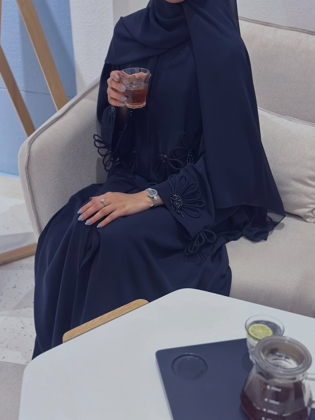 Chic Navy blue Abaya UAE