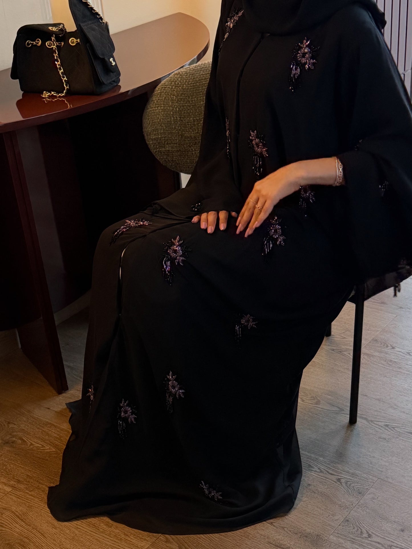 Chiffon abaya with lining, party wear collection Zahida bi Abaya UAE