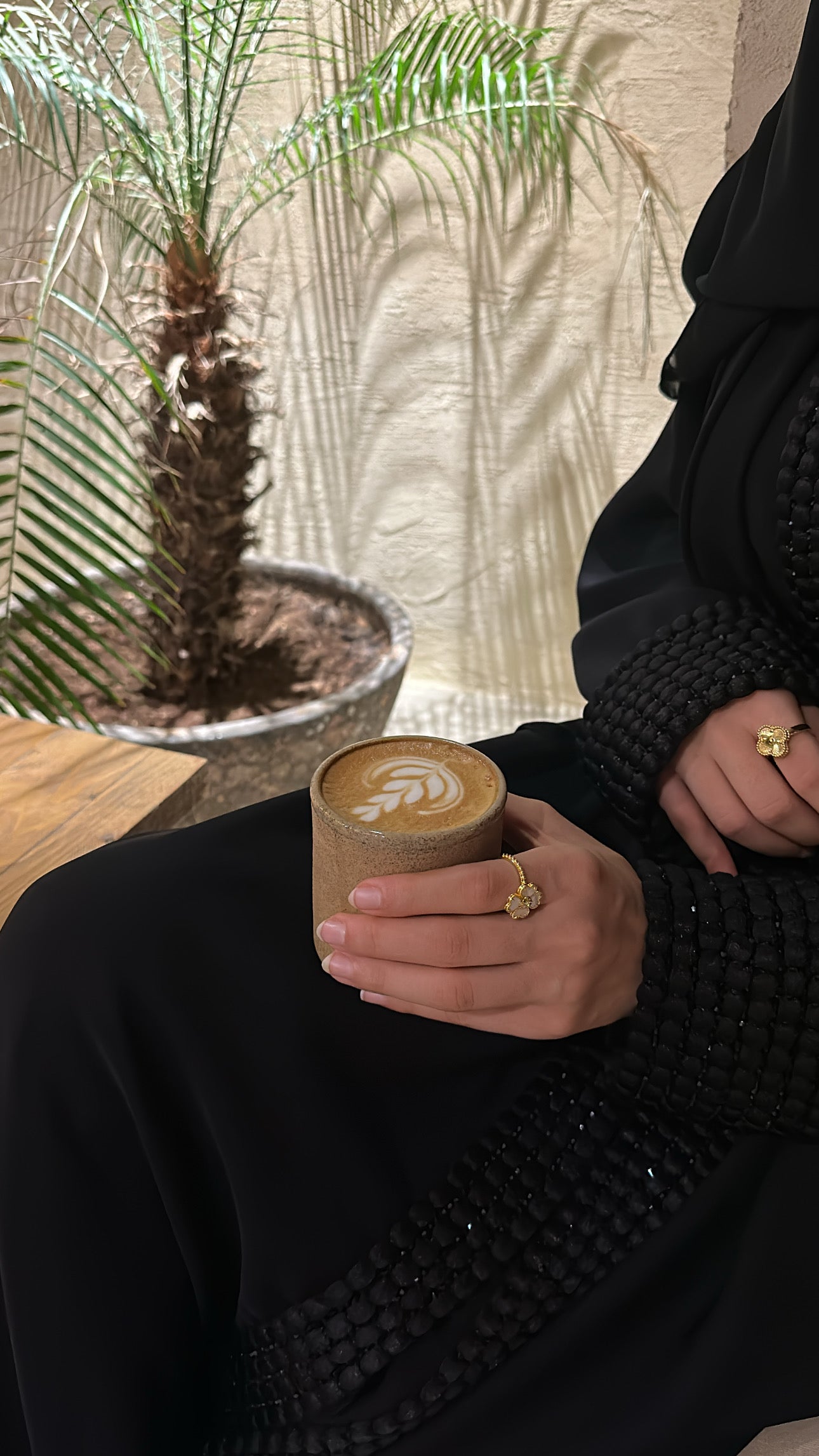 Luxury Emirati Abaya with Detailed Cuffs & Front