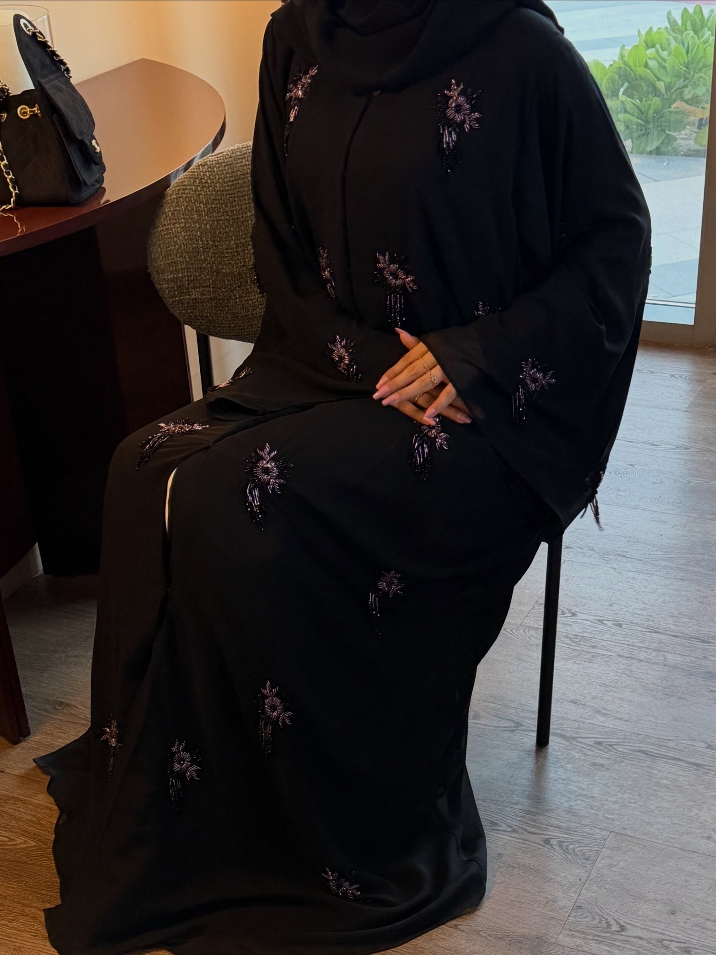 Chiffon abaya with lining, party wear collection Zahida bi Abaya UAE
