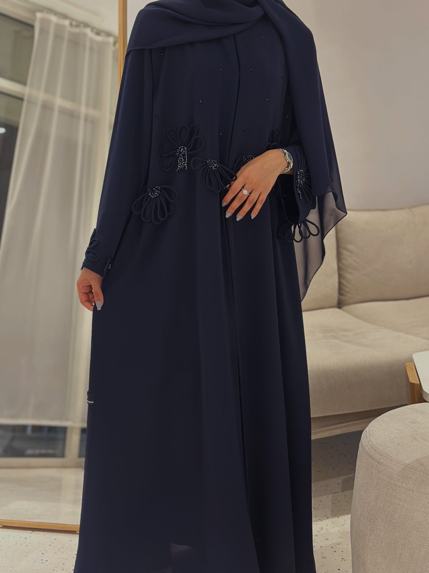 Chic Navy blue Abaya UAE