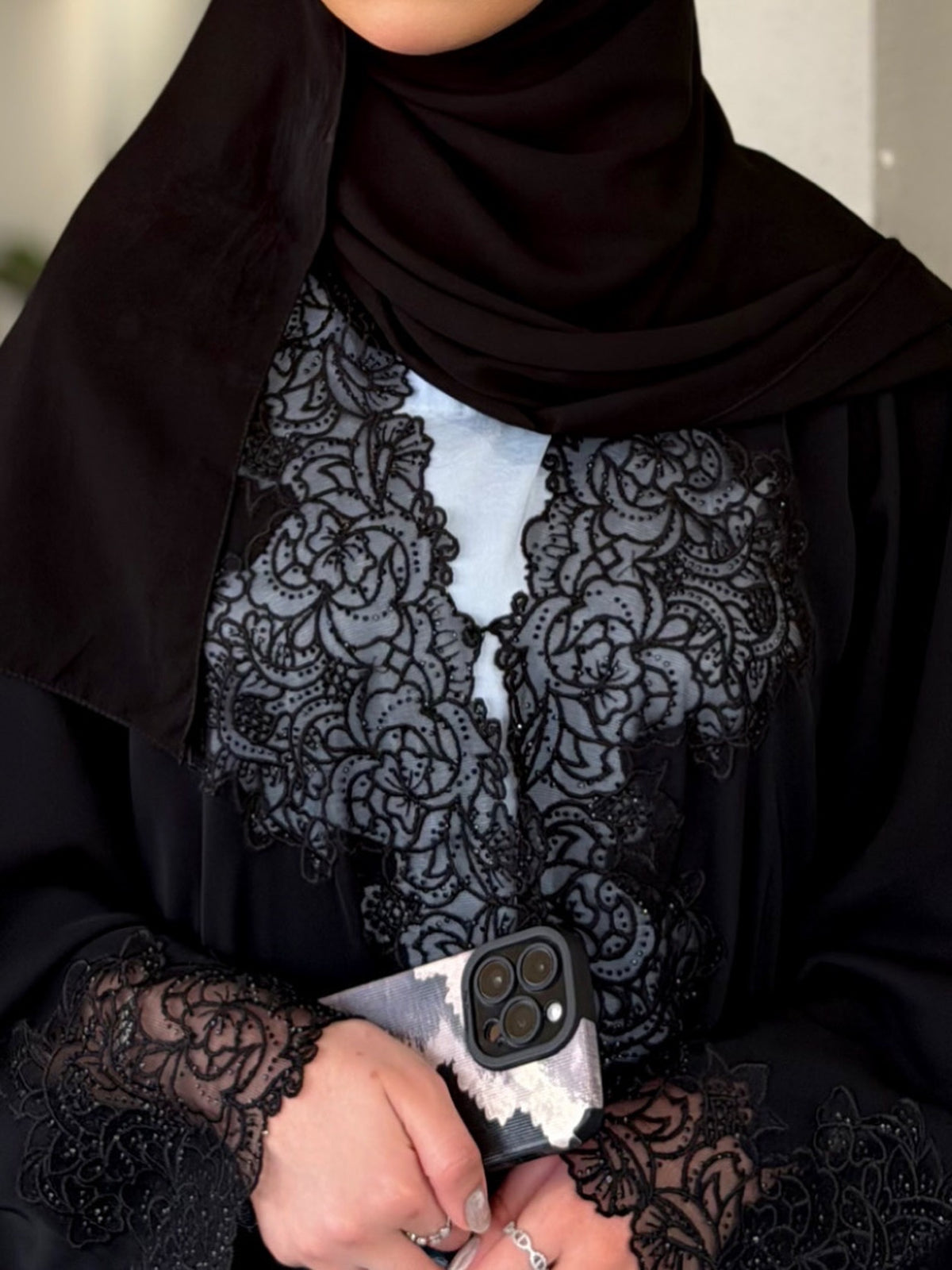 The Black rose Abaya |Zahidabi Abaya |Z235