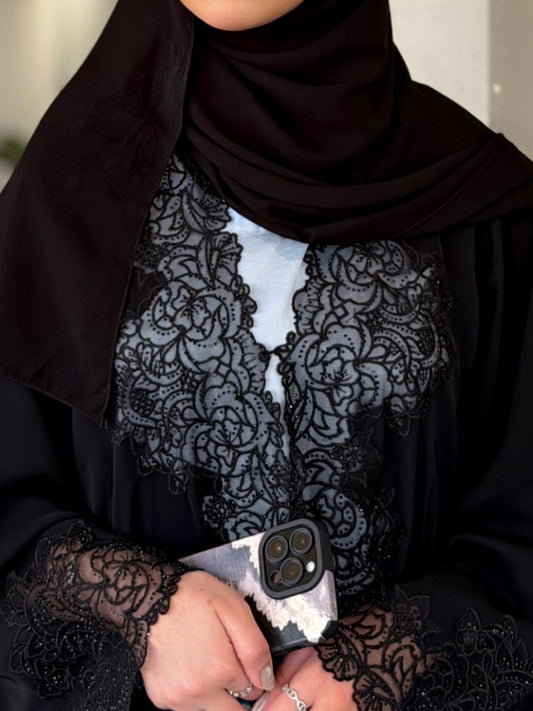 The Black rose Abaya |Zahidabi Abaya |Z235