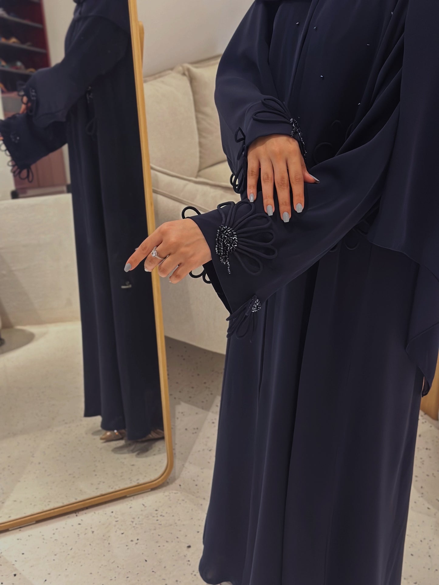 Chic Navy blue Abaya UAE