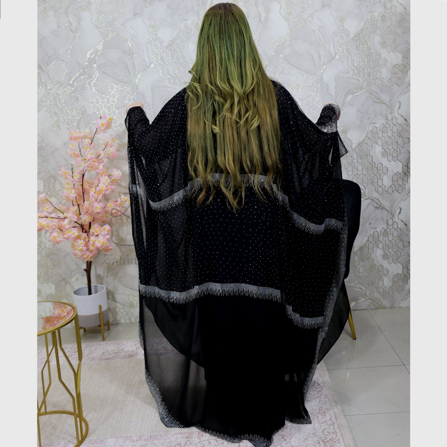 Bridal abaya full crystal work ZB118