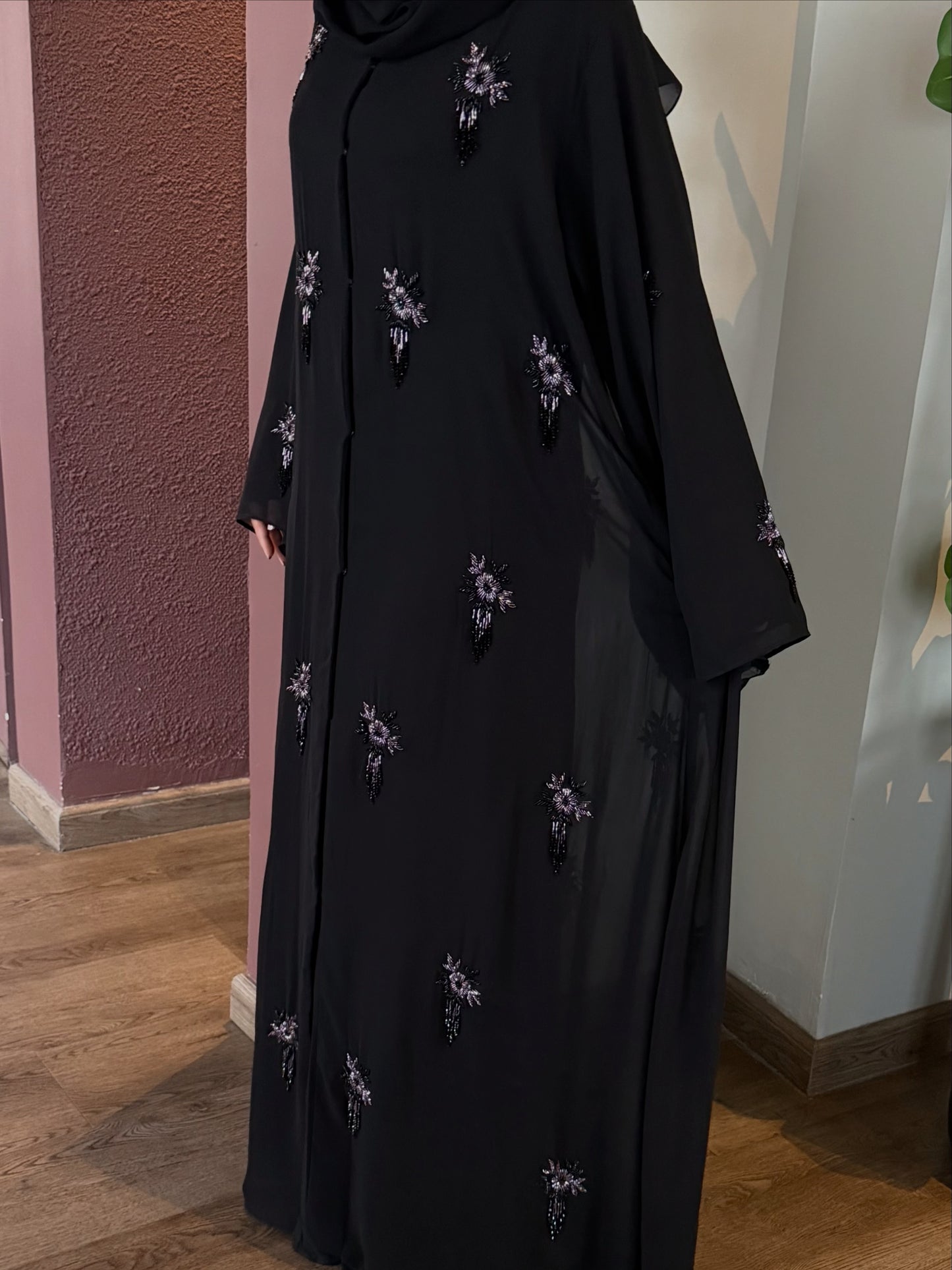 Chiffon abaya with lining, party wear collection Zahida bi Abaya UAE