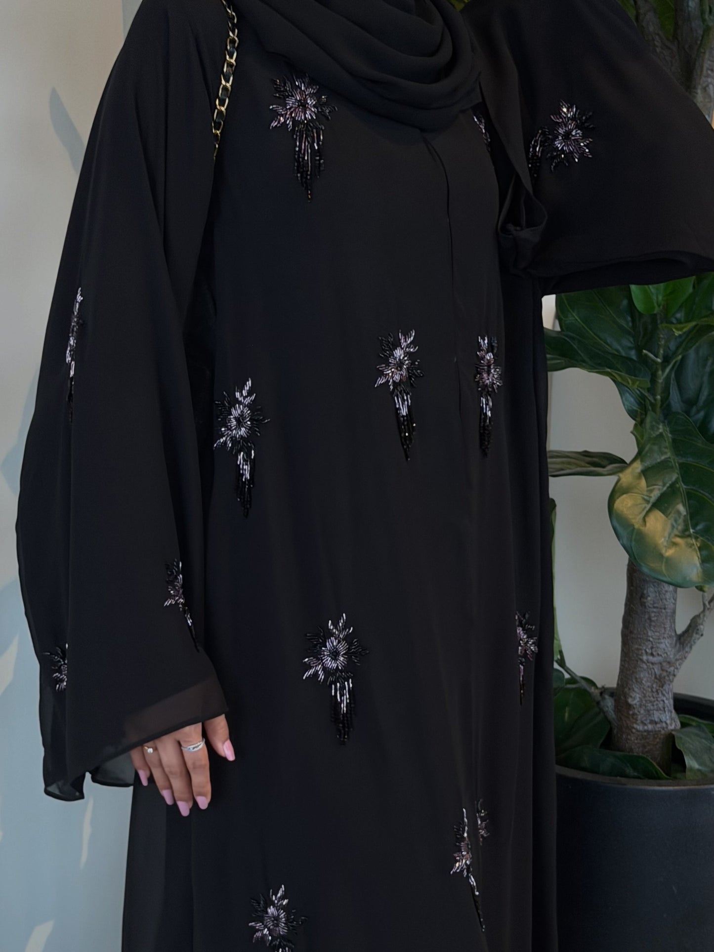 Chiffon abaya with lining, party wear collection Zahida bi Abaya UAE