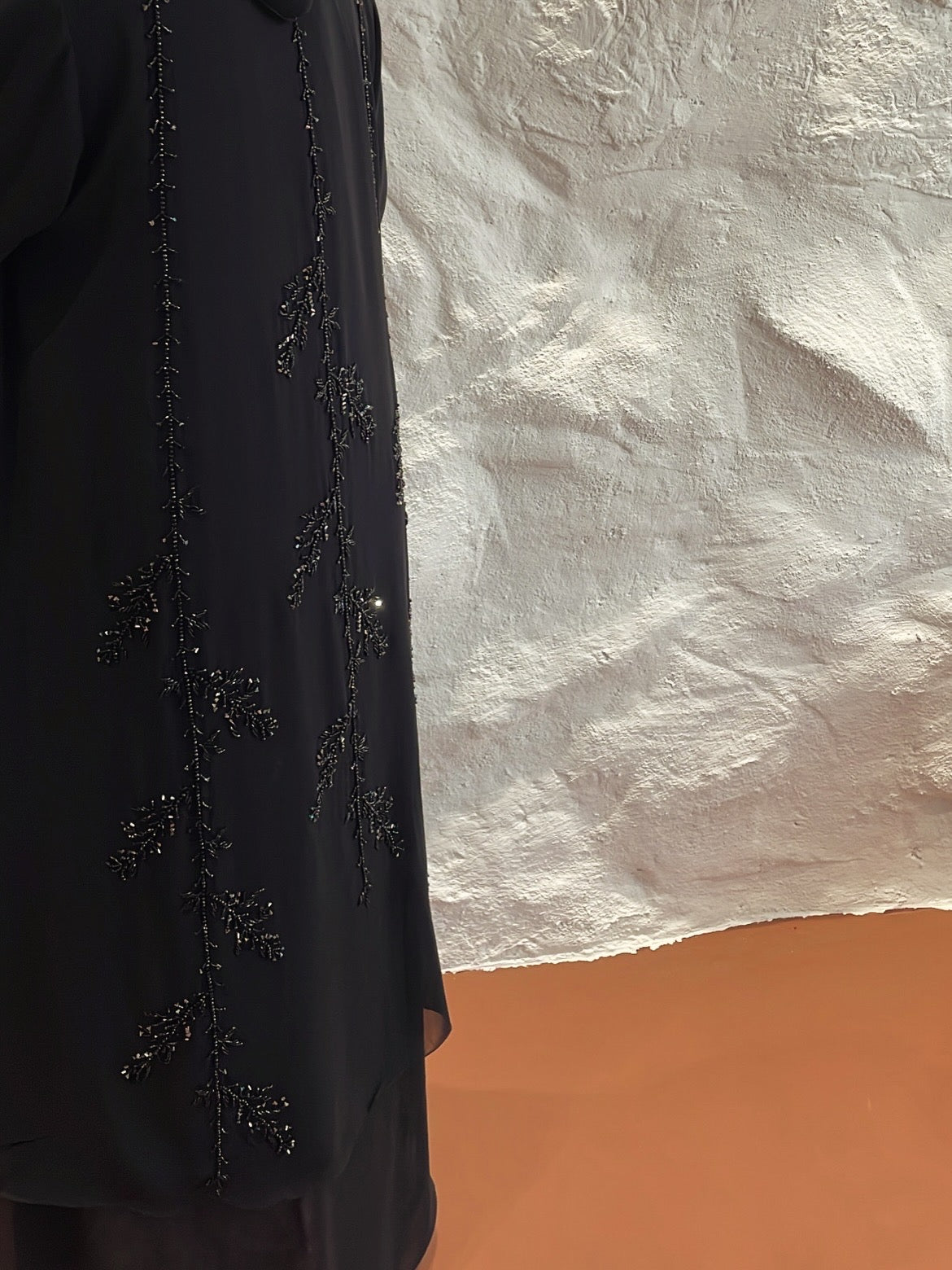 Luxury black Emirati double Chiffon abaya