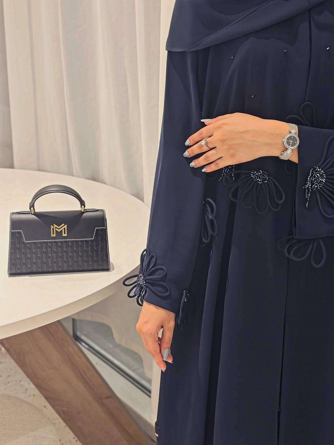 Chic Navy blue Abaya UAE