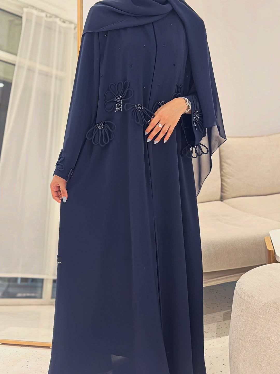 Chic Navy blue Abaya UAE