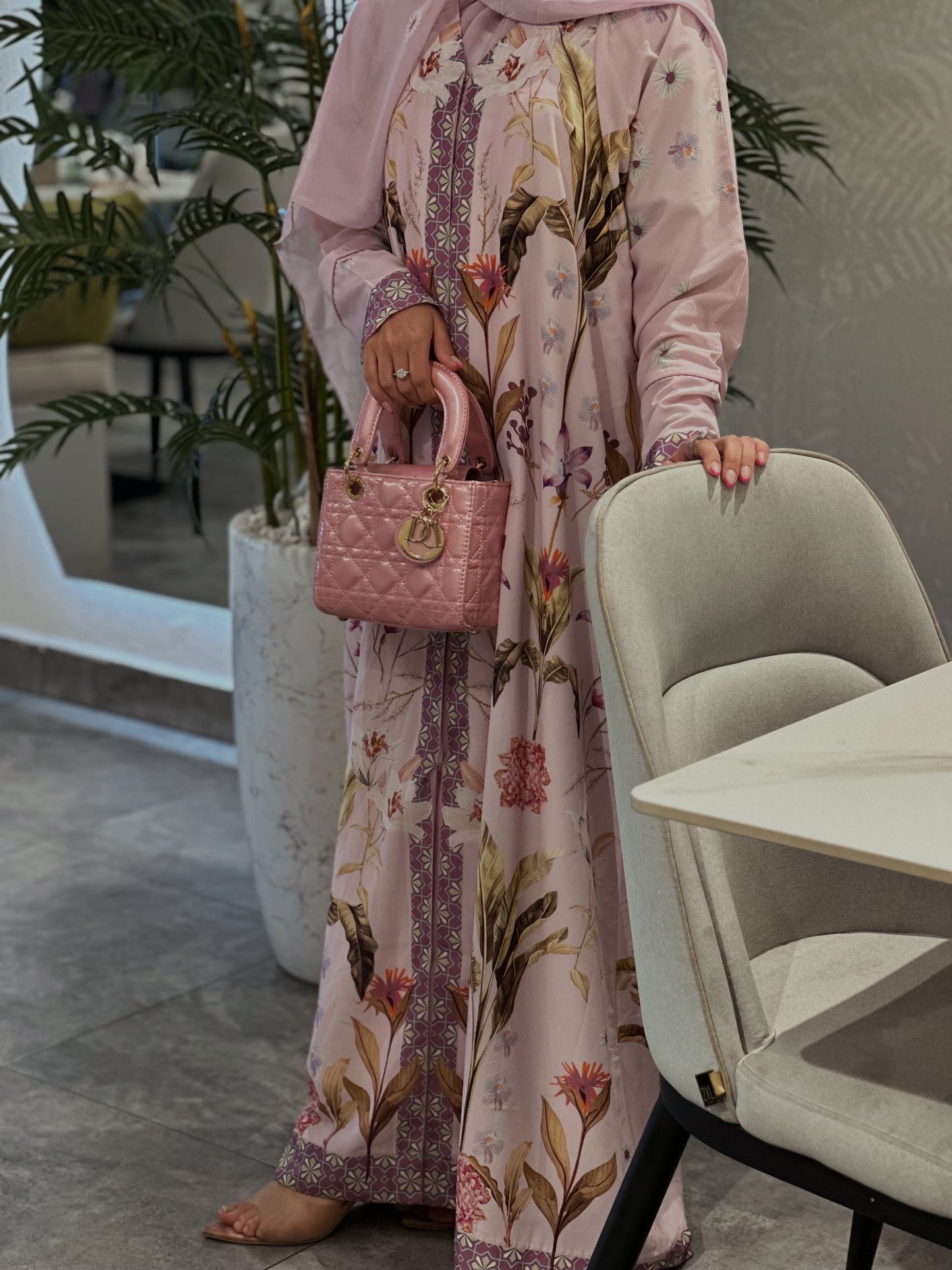 Summer Collection Soft Pink/Butter Yellow light weight Zahidabi Abaya|Uae