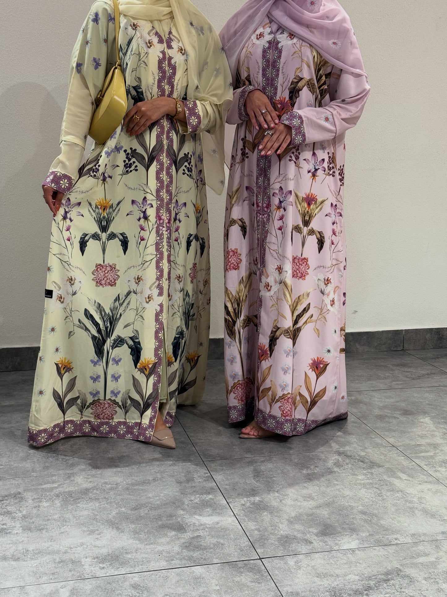 Summer Collection Soft Pink/Butter Yellow light weight Zahidabi Abaya|Uae