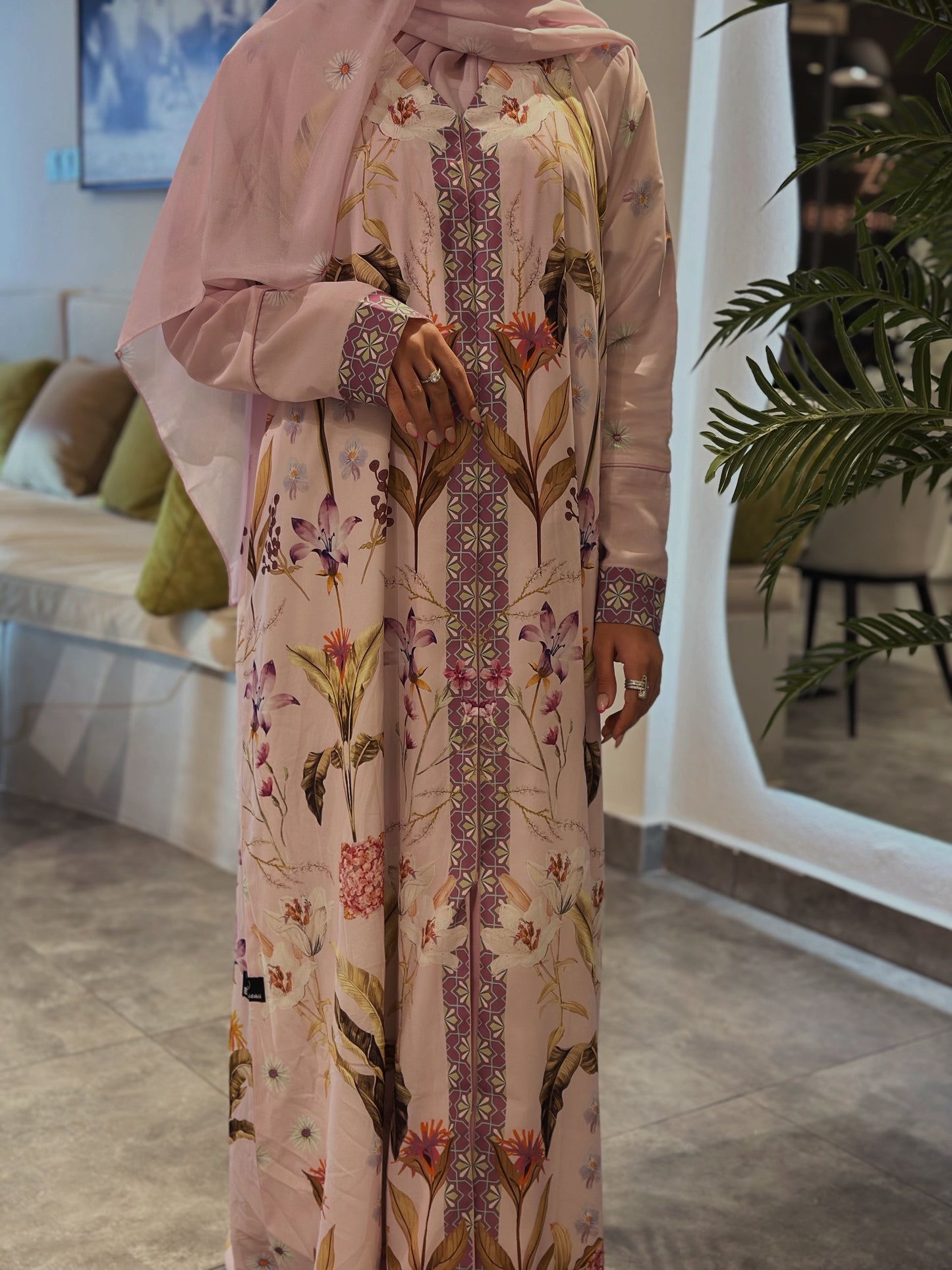 Summer Collection Soft Pink/Butter Yellow light weight Zahidabi Abaya|Uae