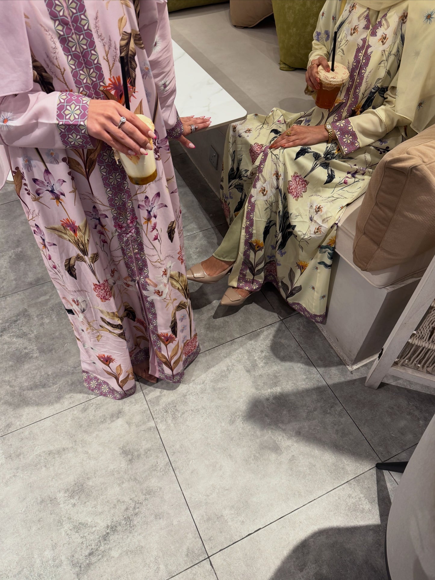 Summer Collection Soft Pink/Butter Yellow light weight Zahidabi Abaya|Uae