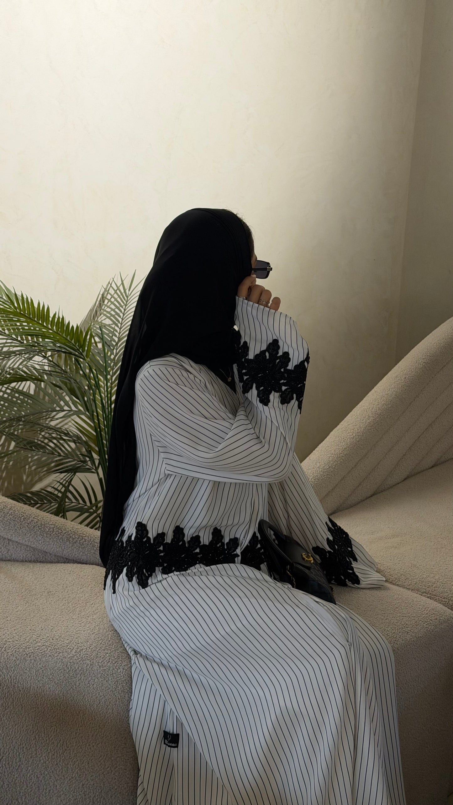 Stripe Chiffon abaya/ latest collection