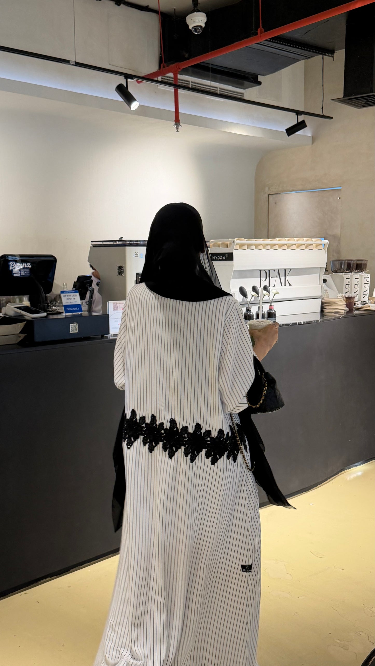 Stripe Chiffon abaya/ latest collection