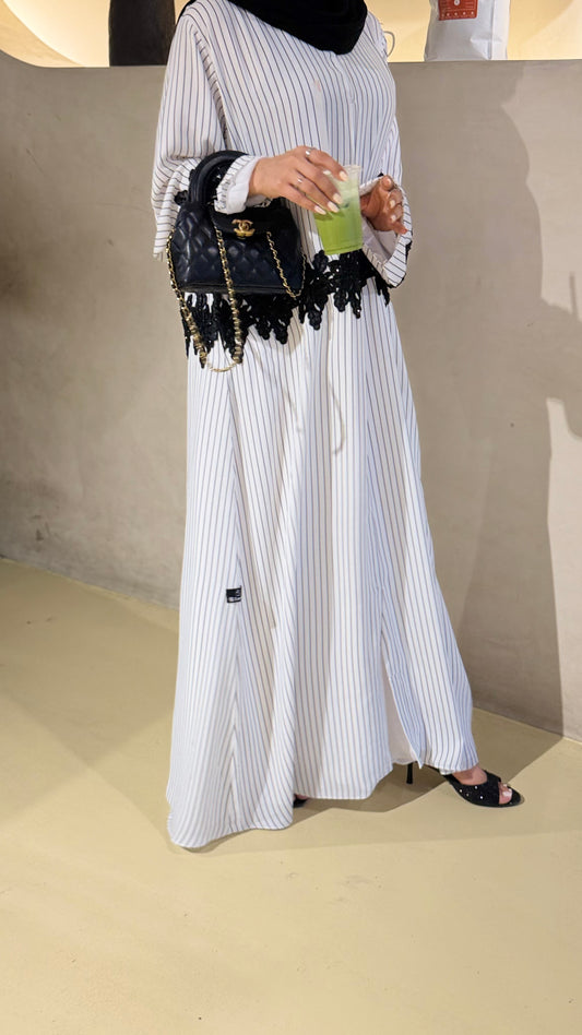 Stripe Chiffon abaya/ latest collection