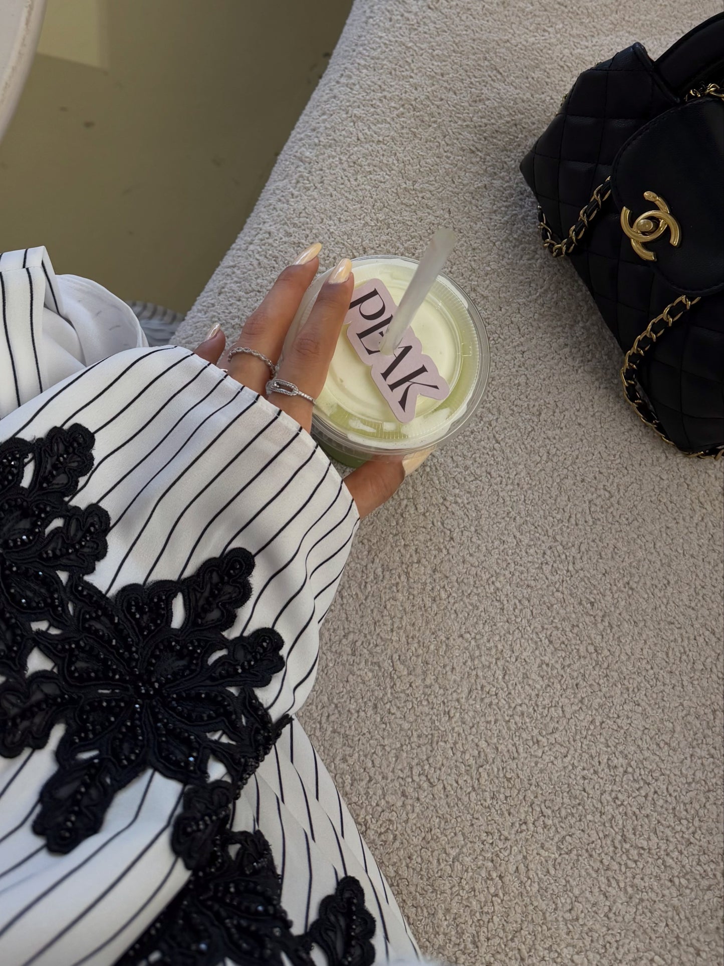 Stripe Chiffon abaya/ latest collection
