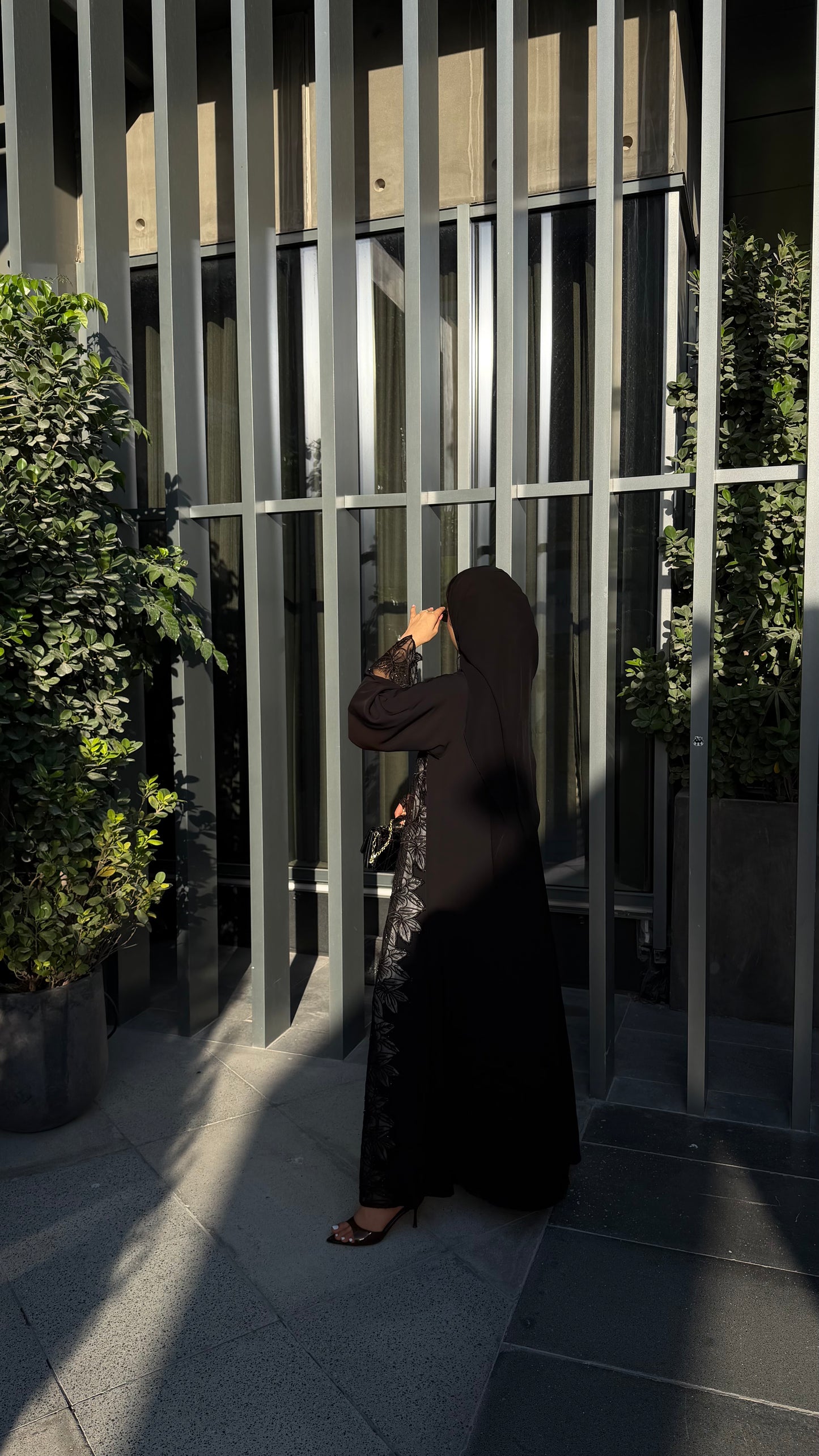Luxury Black Floral Embroidered Abaya UAE | Zahidabi Dubai