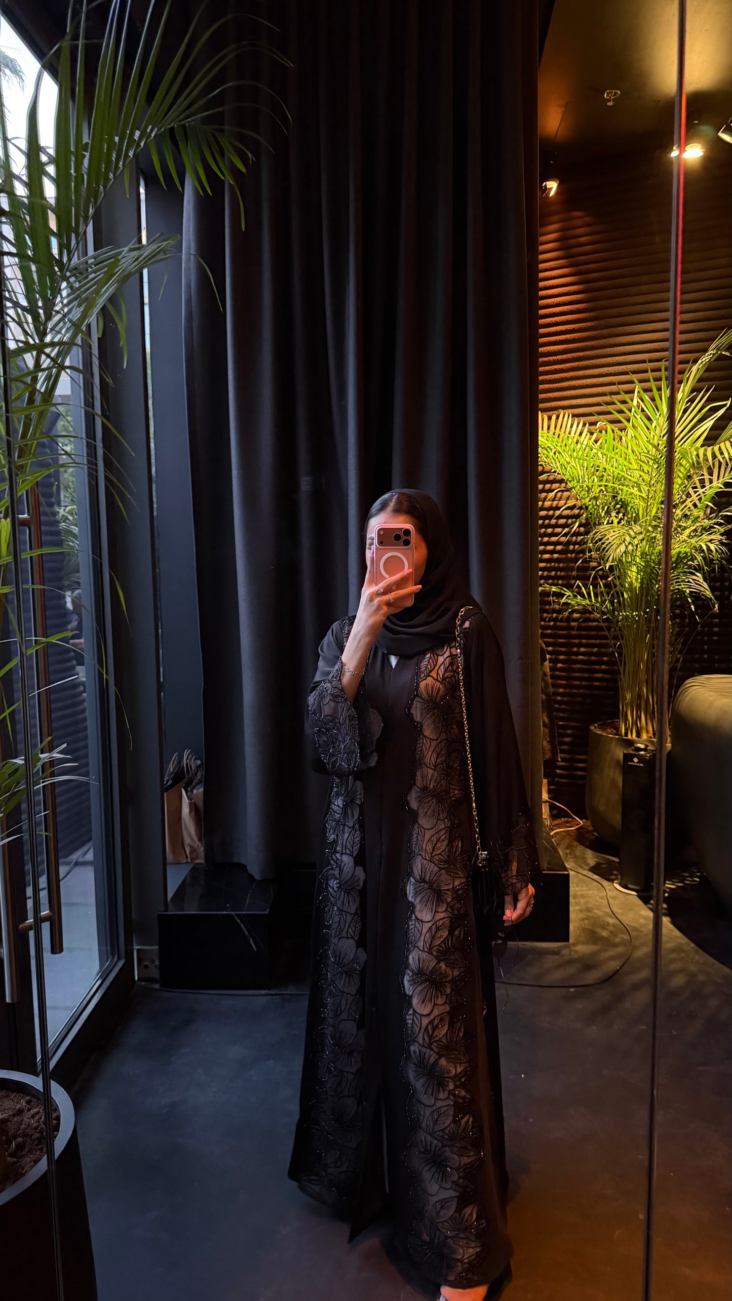 Luxury Black Floral Embroidered Abaya UAE | Zahidabi Dubai
