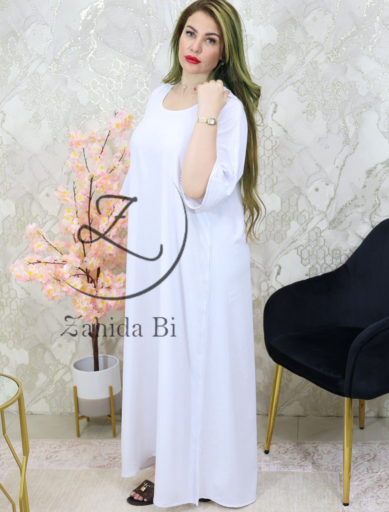  Dress white with Inner slip CEY fabric