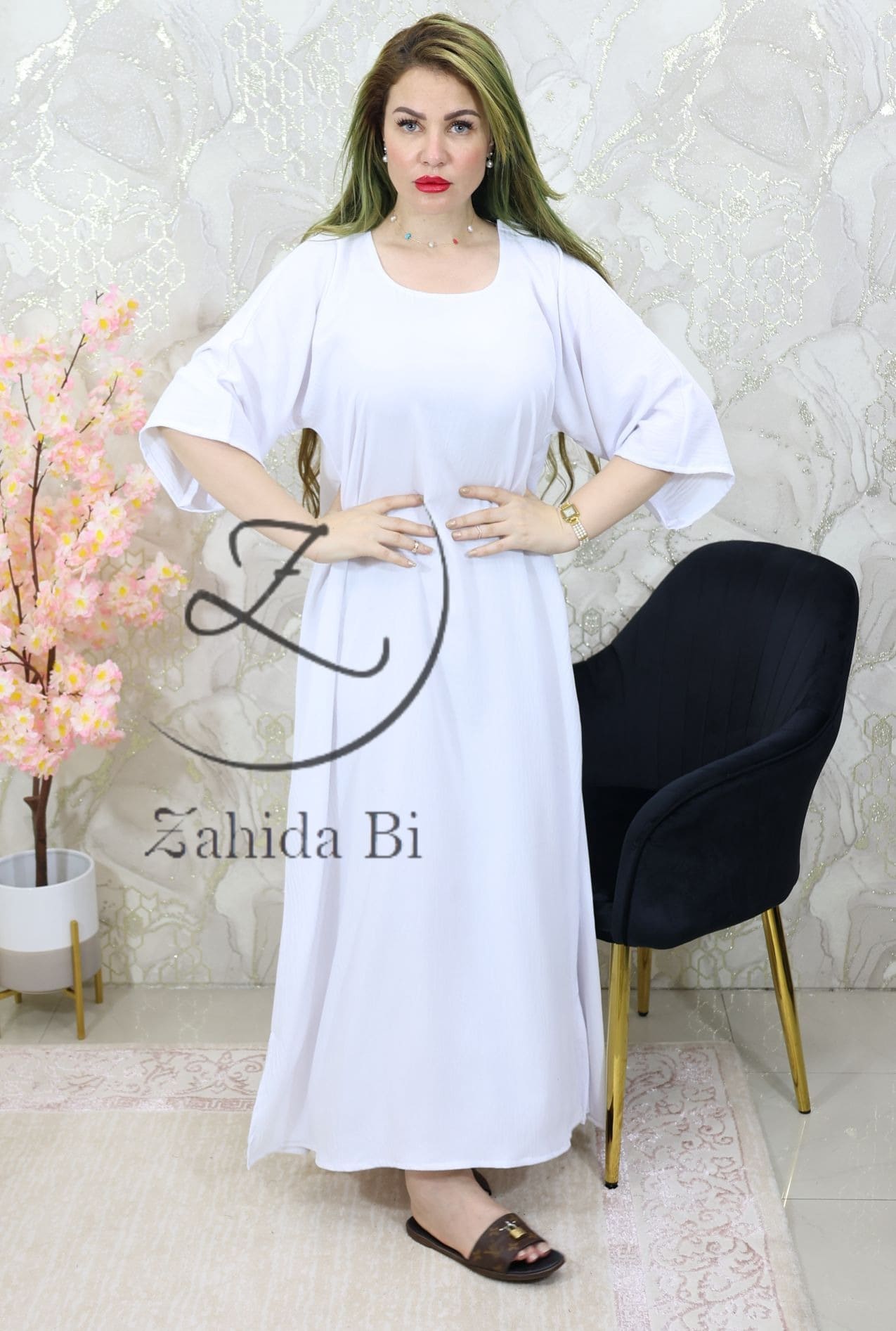  Dress white with Inner slip CEY fabric