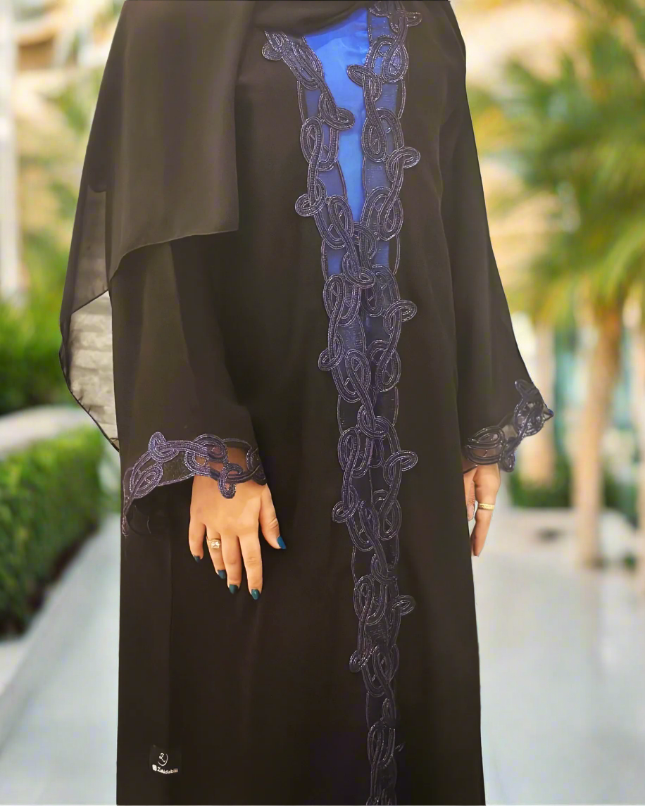 Abaya Nada with Blue Lace & inner Z135