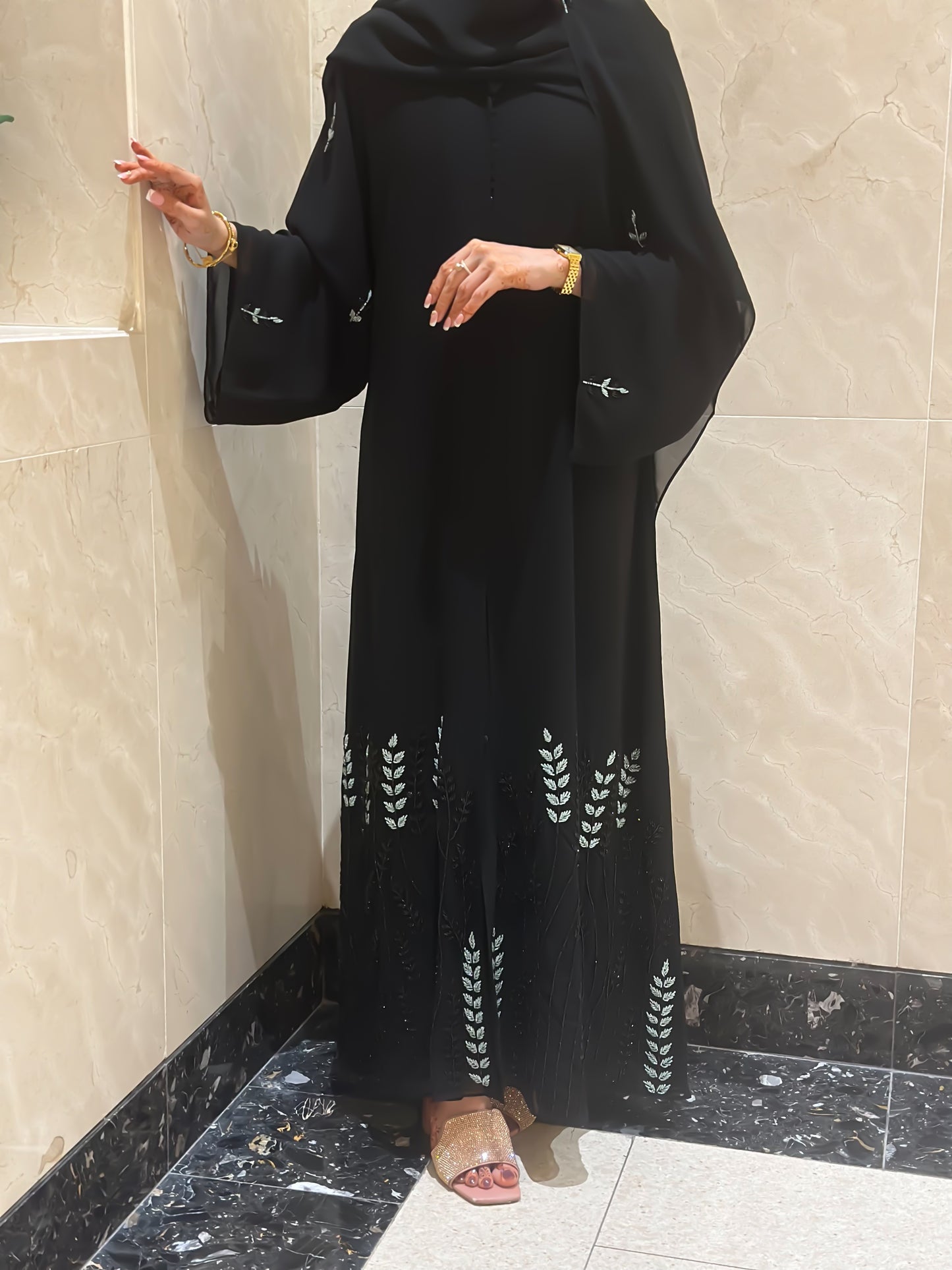 Eid Collection Abaya with Special Beaded Design Z115