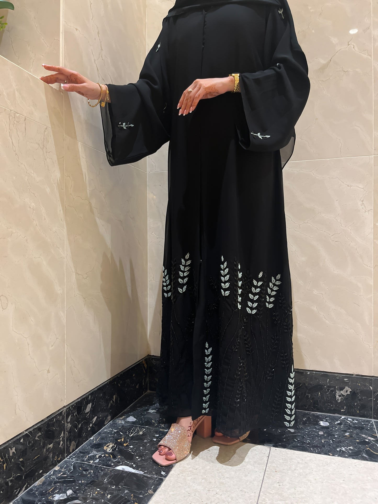 Eid Collection Abaya with Special Beaded Design Z115