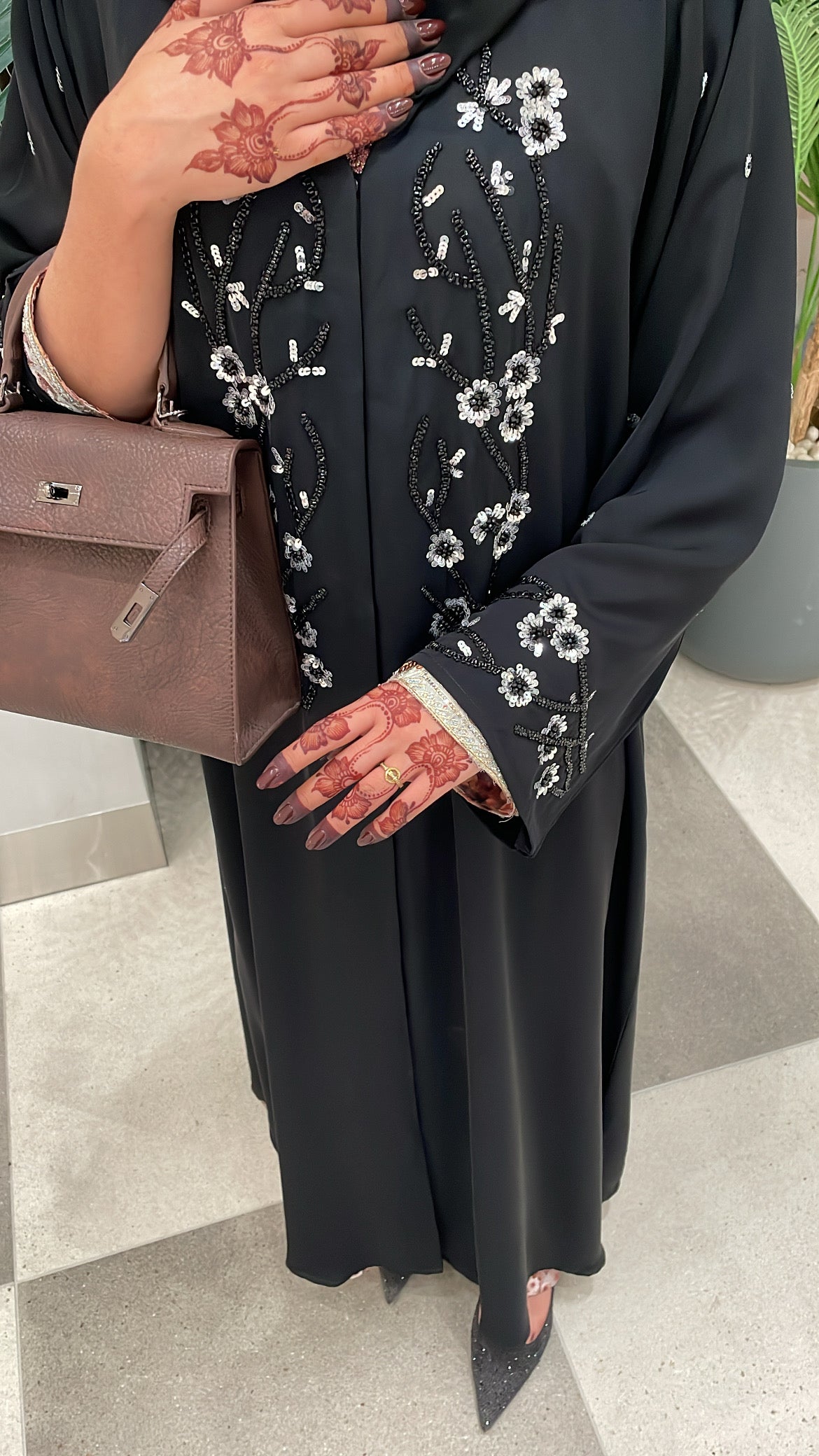 Designer Black Abaya with Handwork – Eid & Occasion Wear UAE