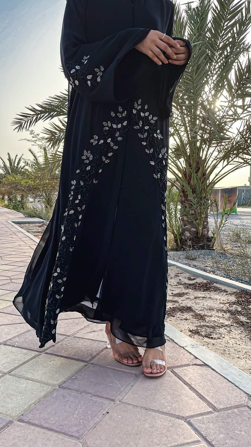 Chiffon Handwork design daily wear Abaya