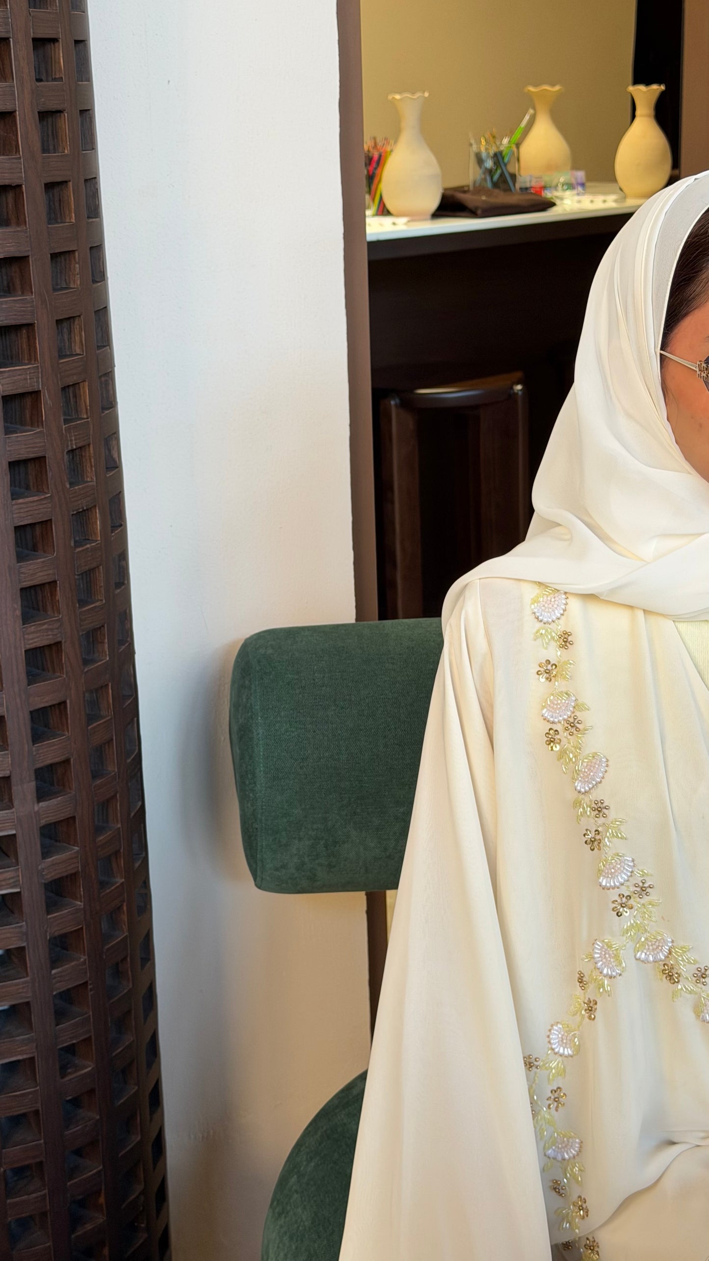 Timeless Bloom Premium Double Chiffon Handwork Abaya