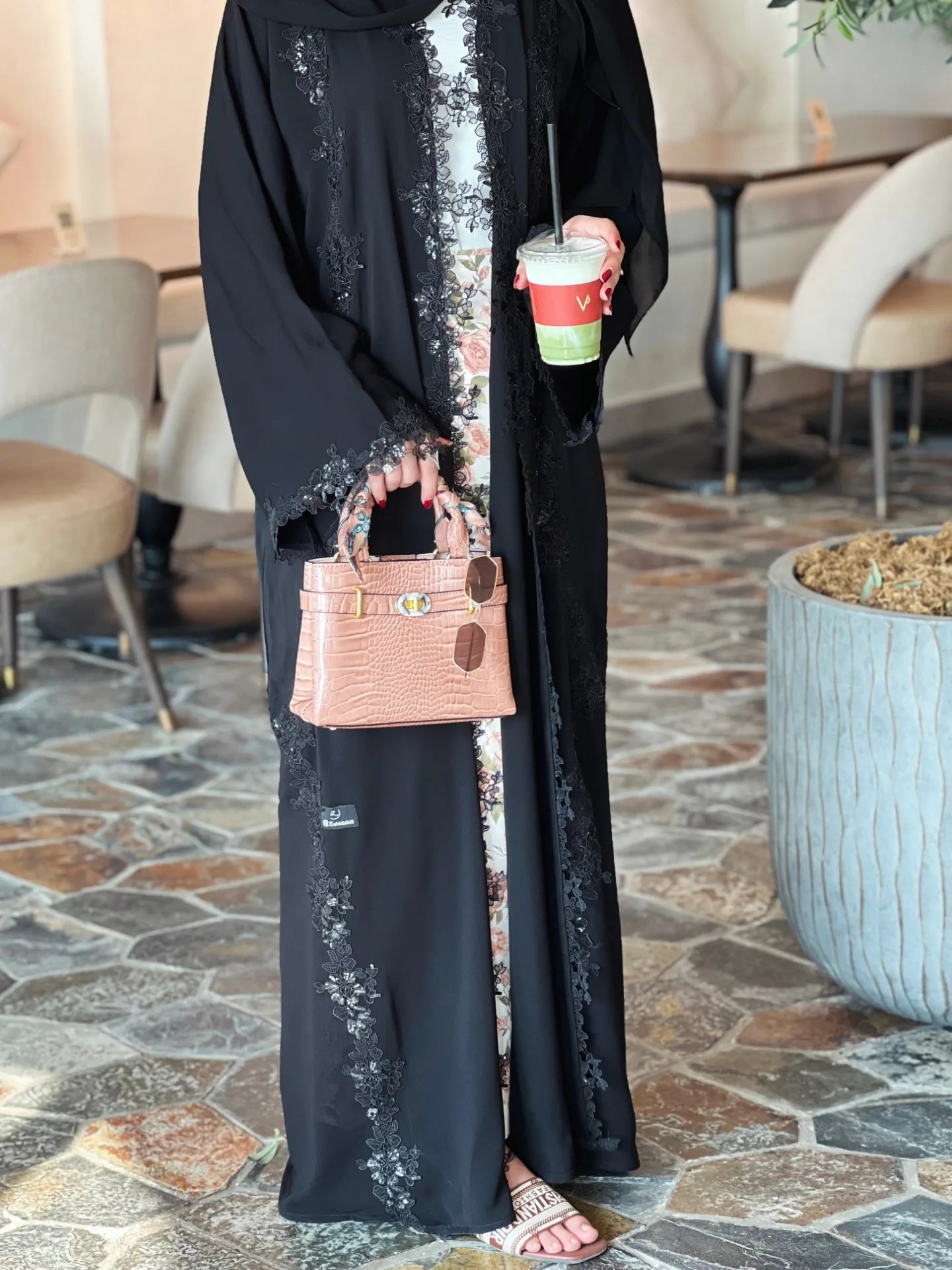 Dantel pattern Abaya - Zahida bi 