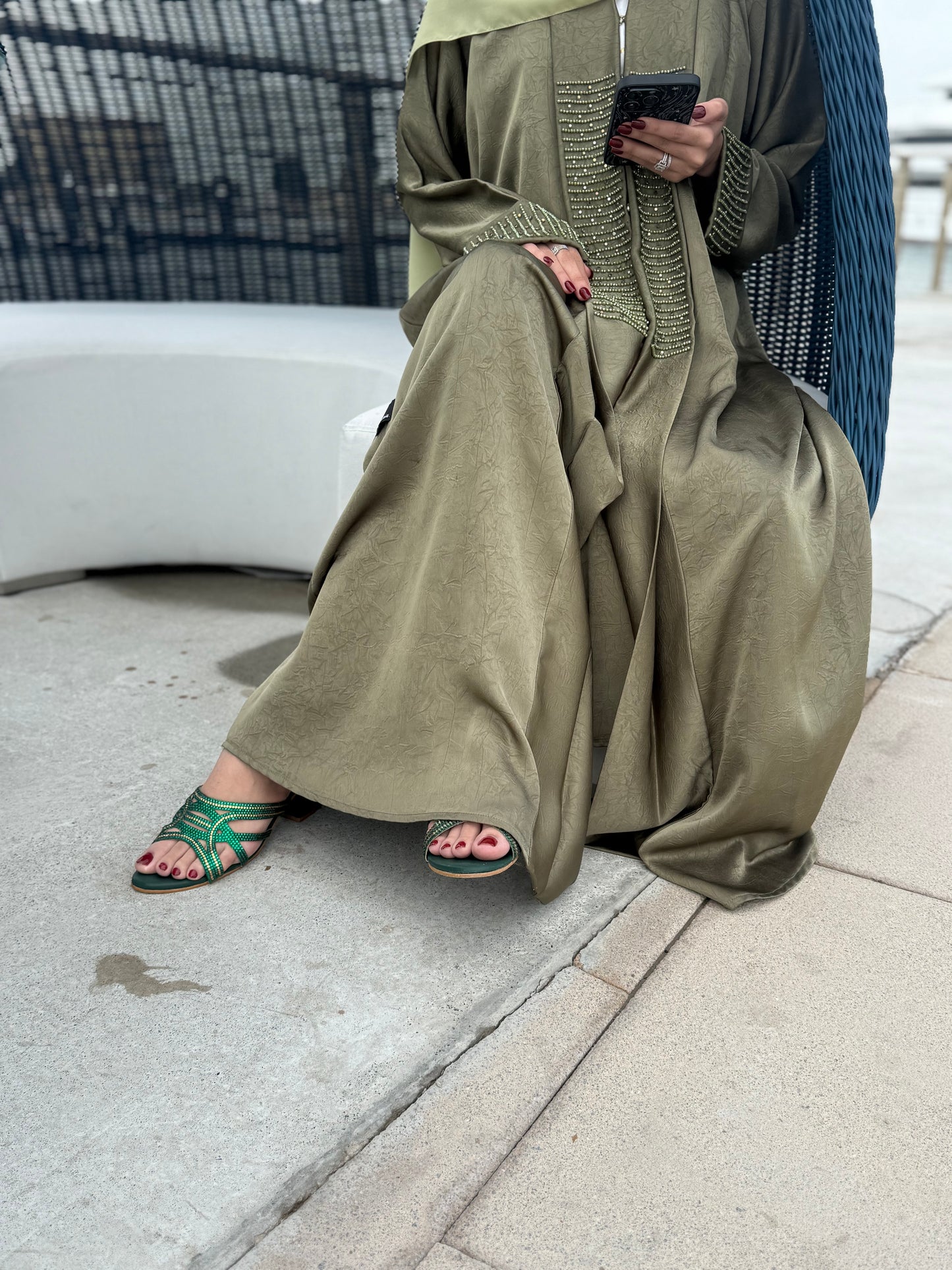 Crush textured Abaya