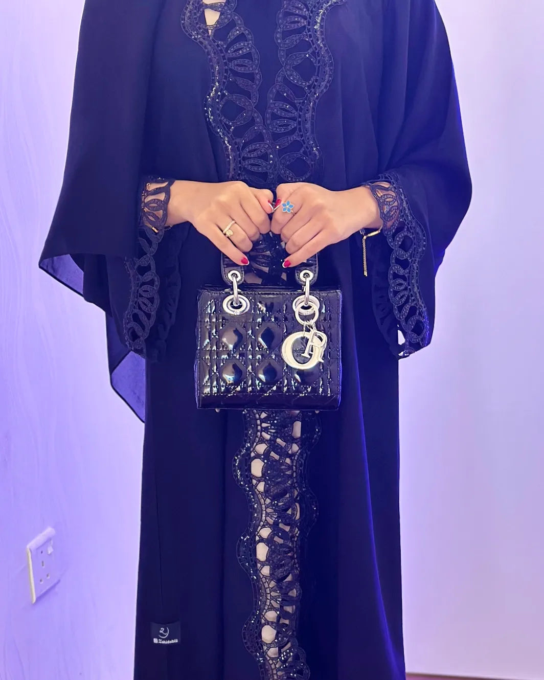 Abaya nada with black lace Z133