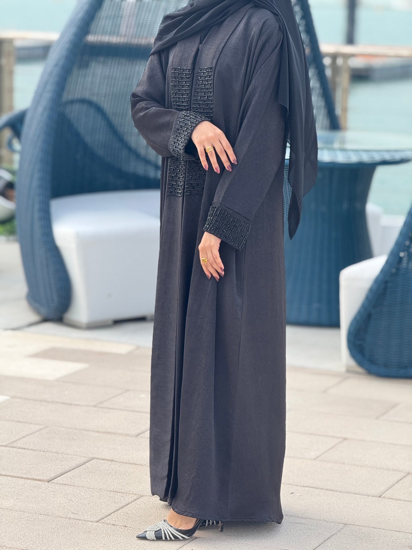Crush textured Abaya