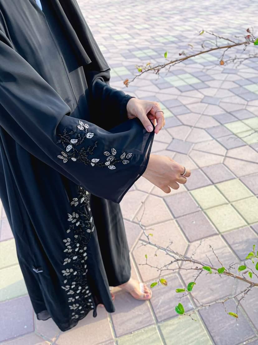 Chiffon Handwork design daily wear Abaya