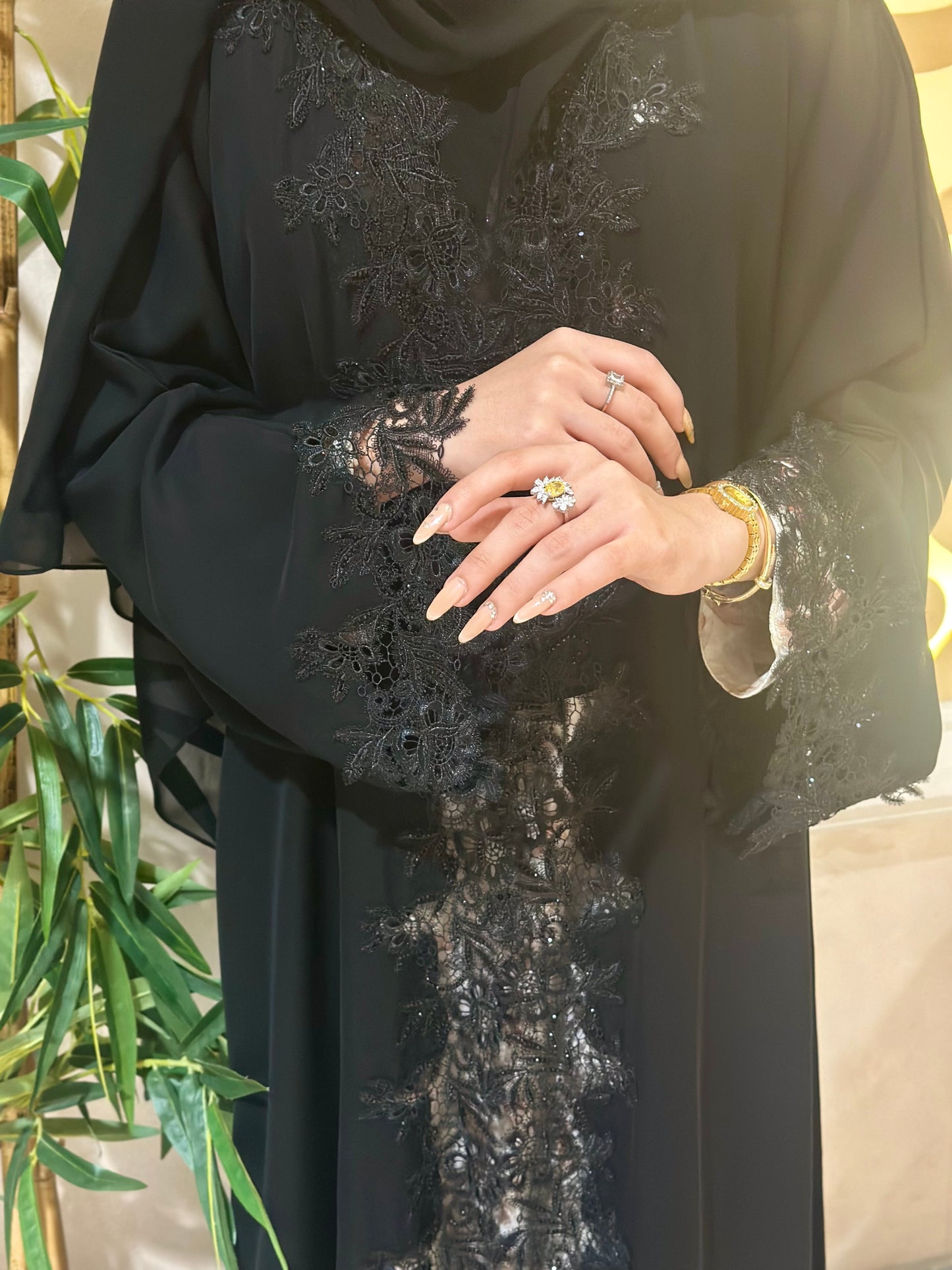 Nada Abaya with Trending Front Lace Z119