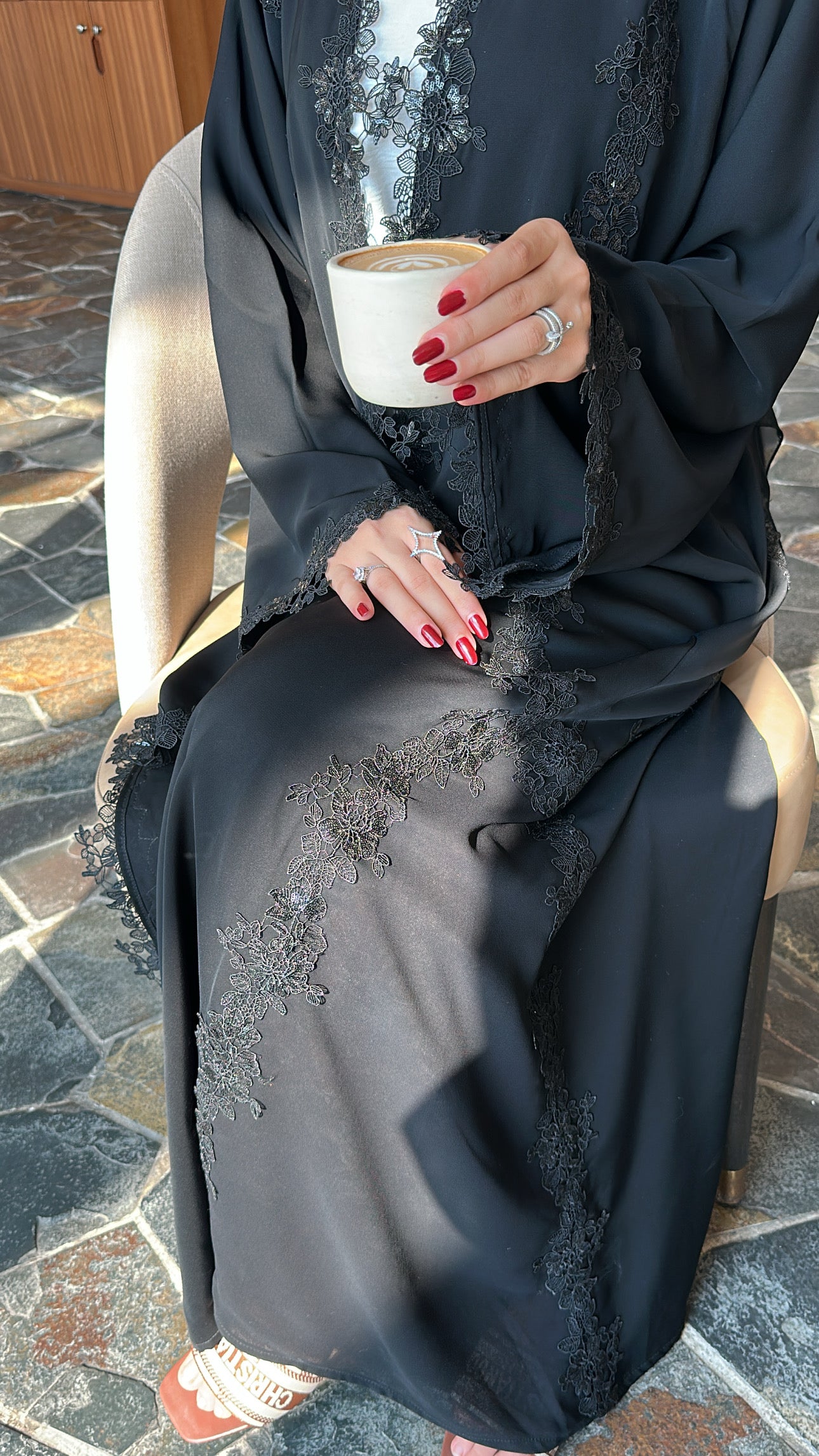 Dantel pattern Abaya - Zahida bi 