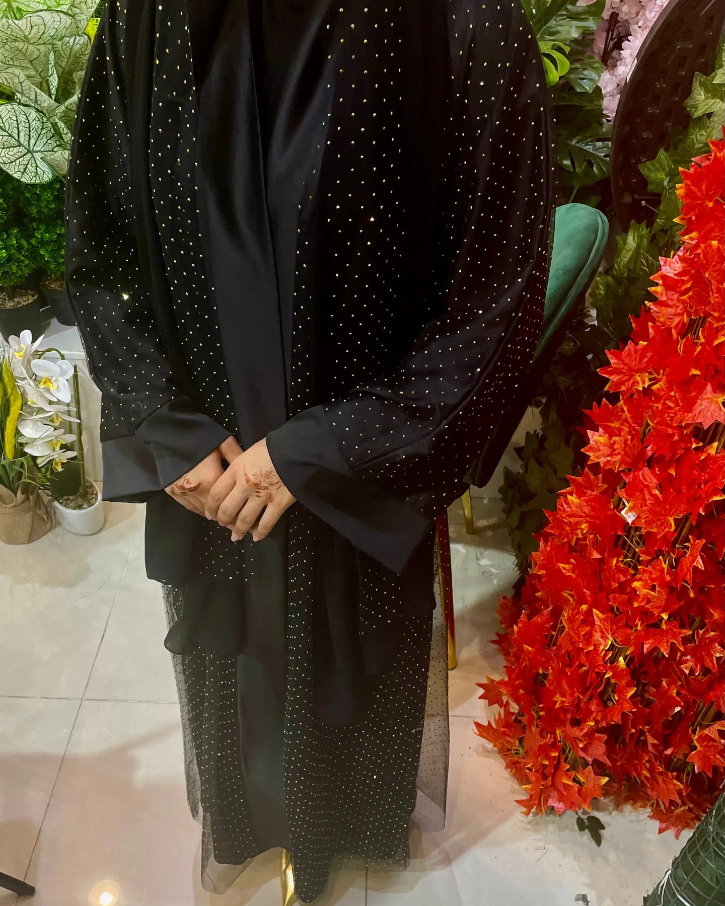 Eid Abaya with Latest Stone Work and Net Fabric Z129