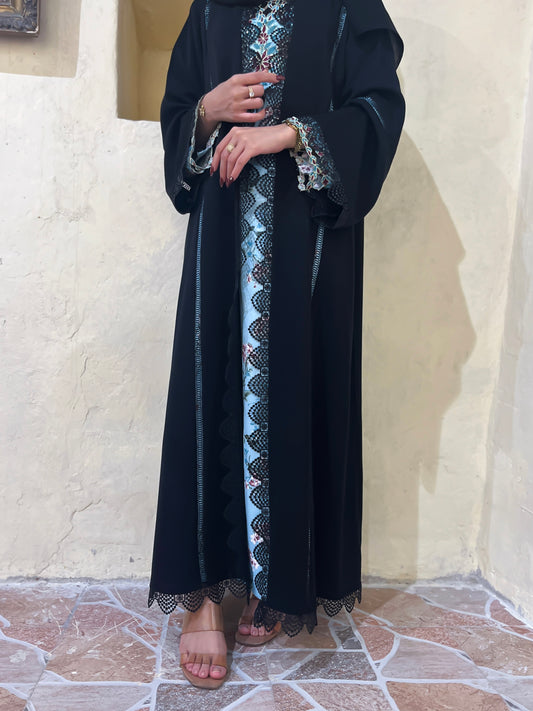 "Nada Daily Wear Abaya with Black Lace"Z124