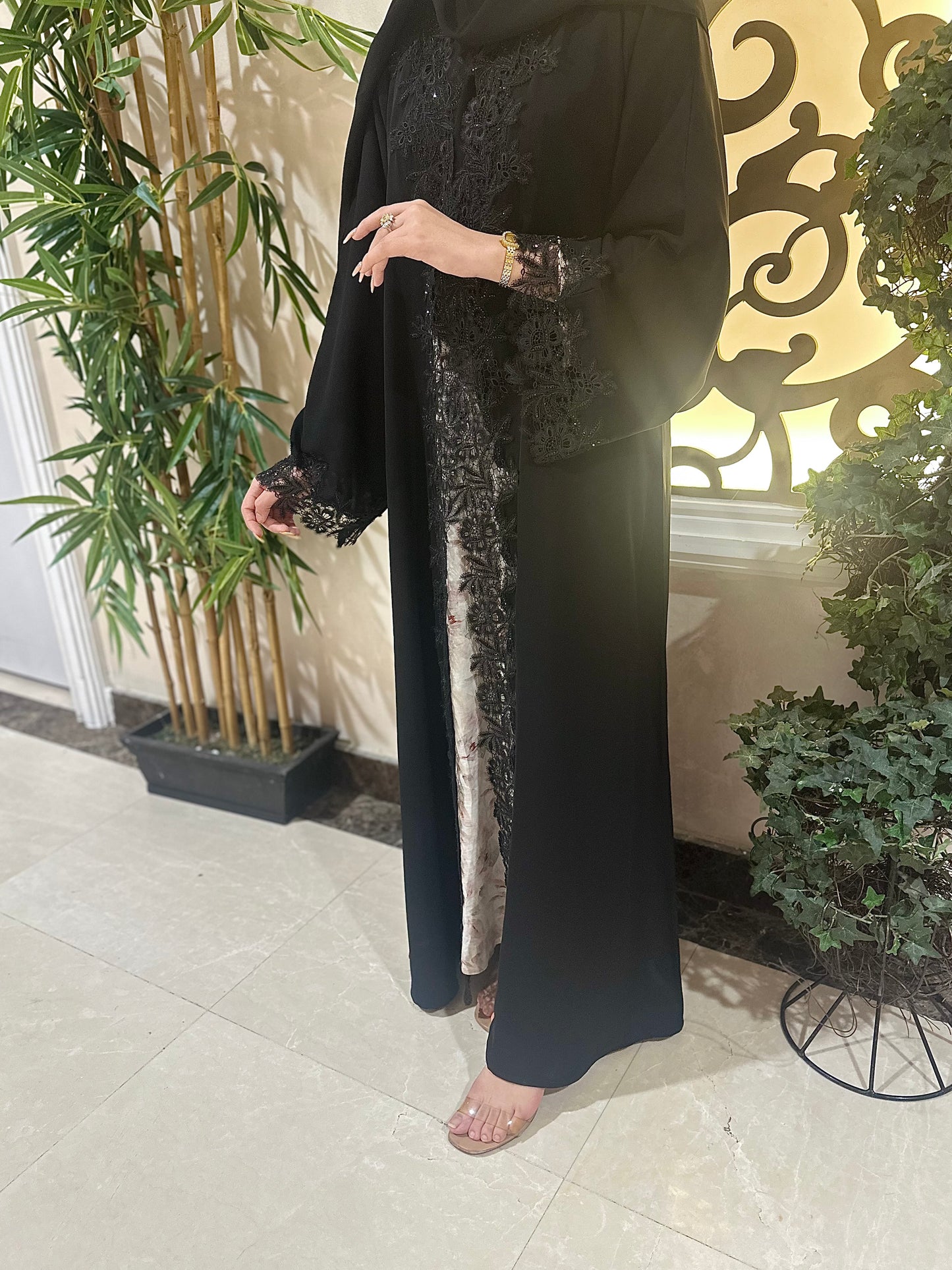 Nada Abaya with Trending Front Lace Z119