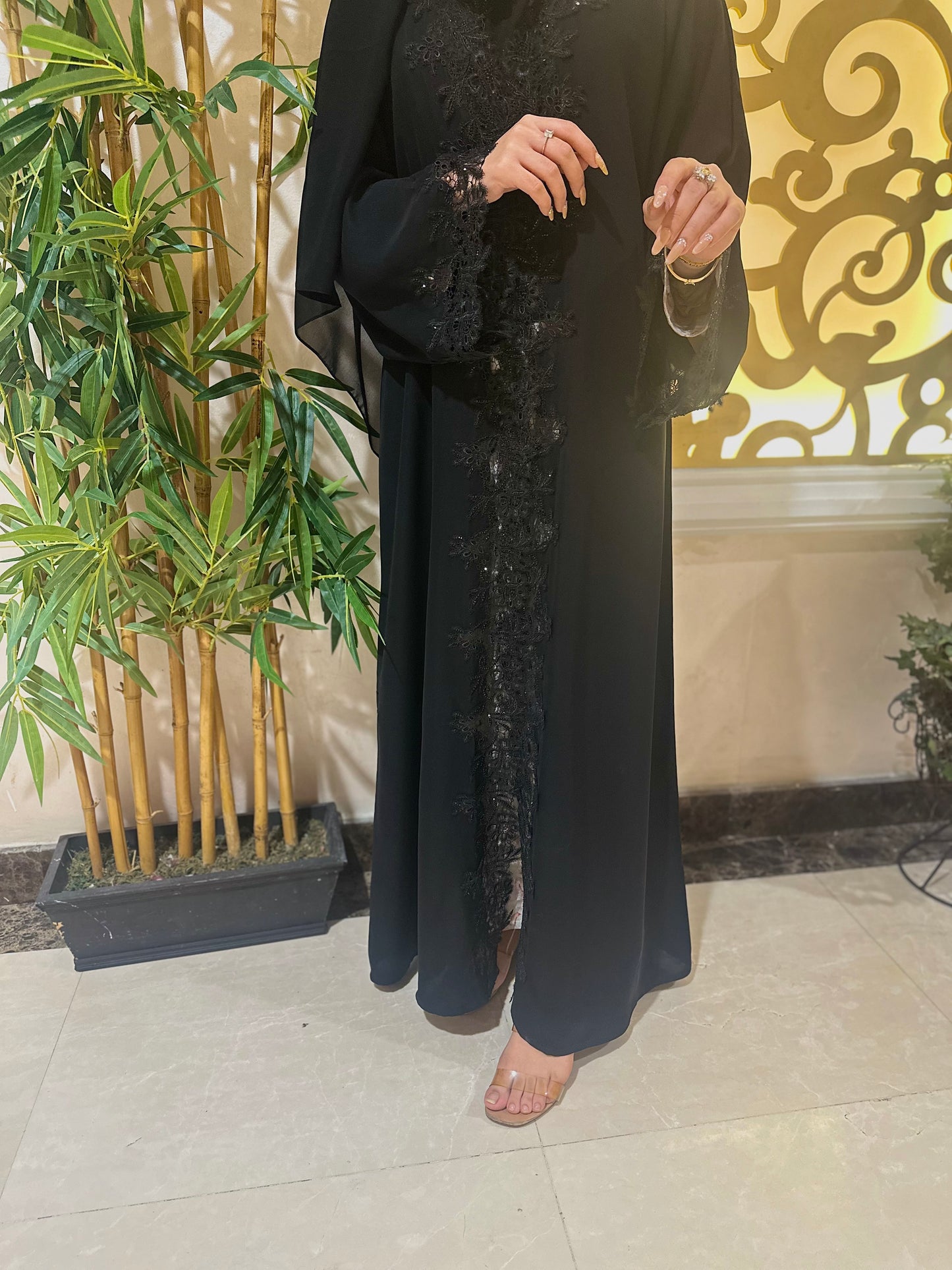 Nada Abaya with Trending Front Lace Z119