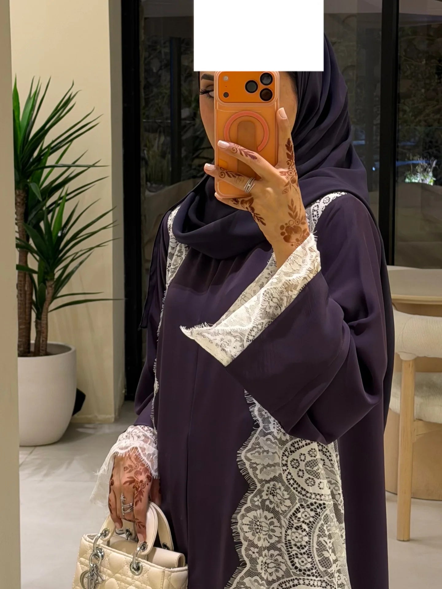 Premium Purple 💜 Lace Panel Zahidabi Abaya – Stylish Dubai Modest Wear