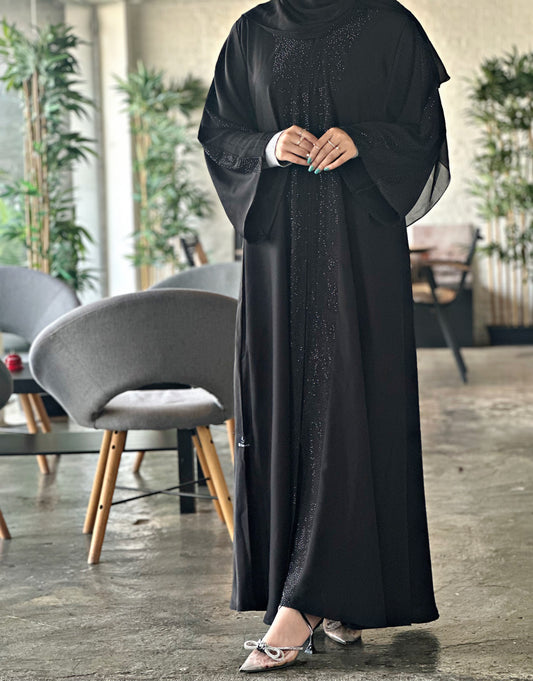 "Nada Abaya with Black Stone Work" Z120